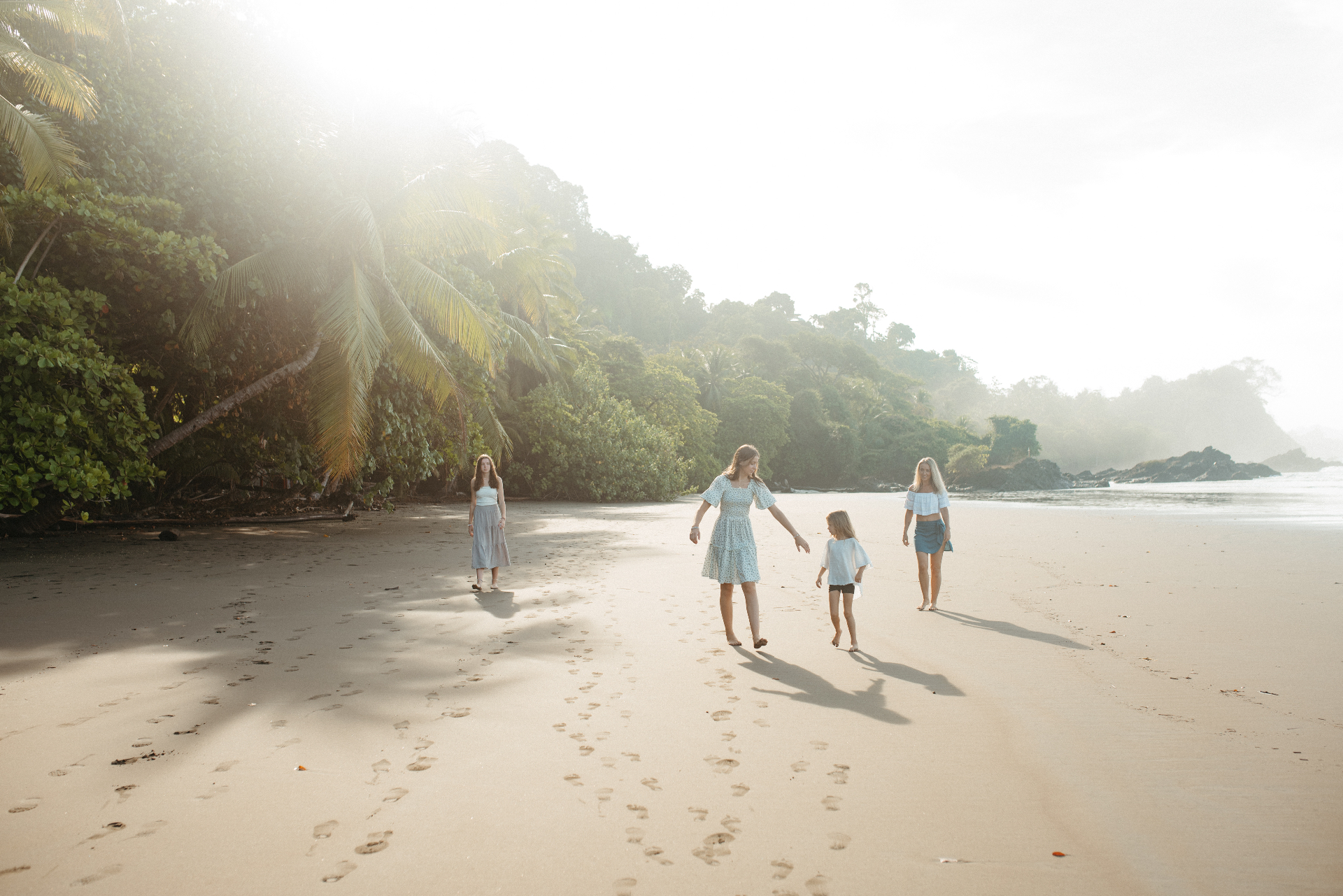 Jules McLachlan and her daughters on the beaches of Costa Rica's Southern Zone