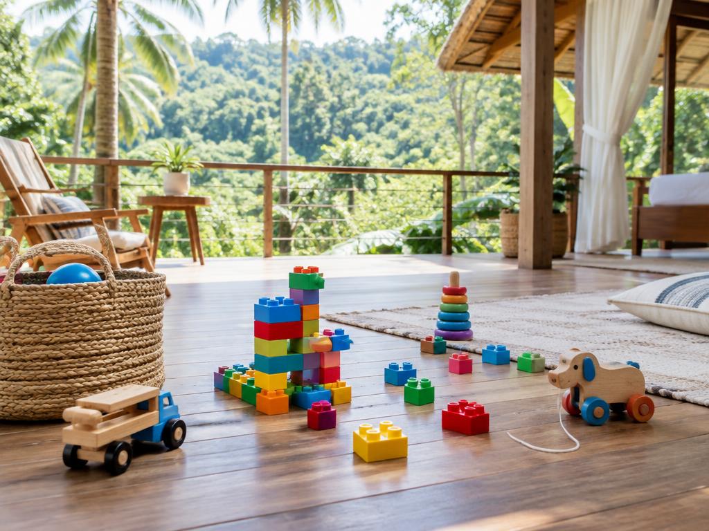 Children’s toys on an open-air terrace